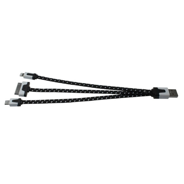Trio charging cable for Apple phone 4/5/6/6+ and Android
