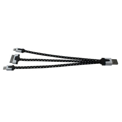 Trio charging cable for Apple phone 4/5/6/6+ and Android