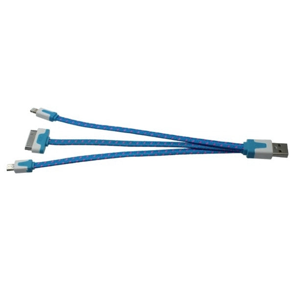 Trio charging cable for Apple phone 4/5/6/6+ and Android
