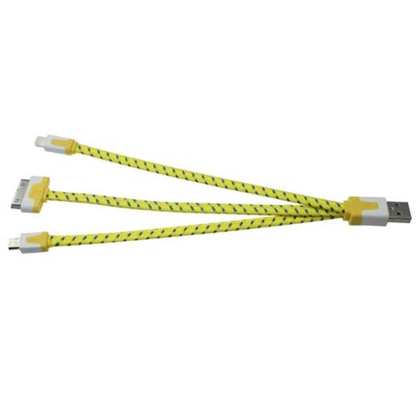 Trio charging cable for Apple phone 4/5/6/6+ and Android