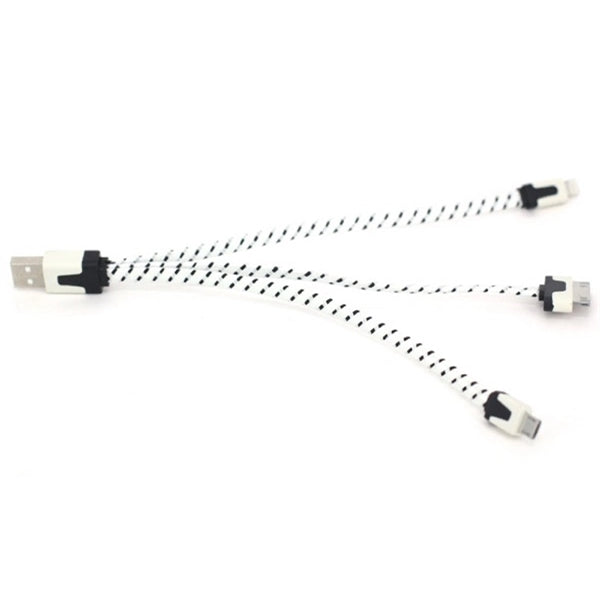 Trio charging cable for Apple phone 4/5/6/6+ and Android