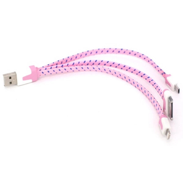 Trio charging cable for Apple phone 4/5/6/6+ and Android