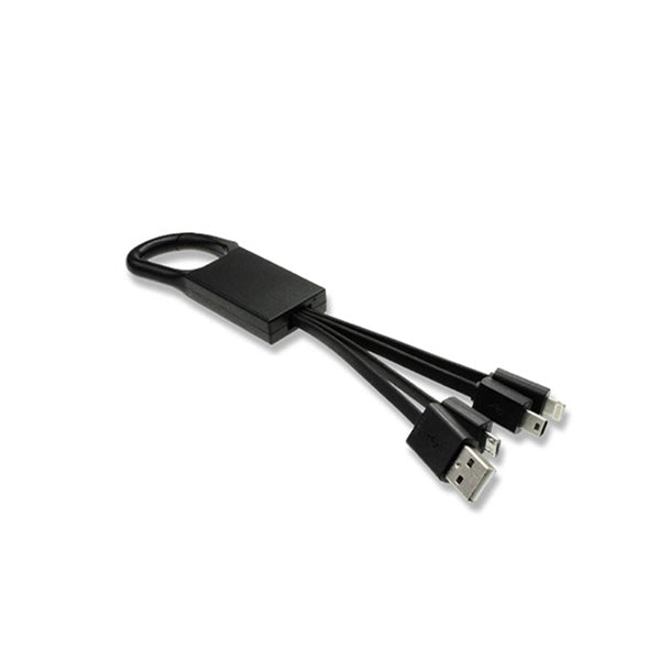 Universal 3 in 1 USB charging cable with Carabiner Hook