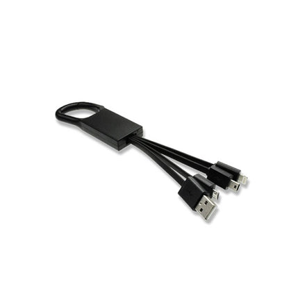 Universal 3 in 1 USB charging cable with Carabiner Hook