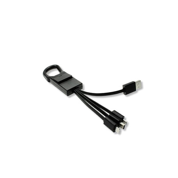 Universal 3 in 1 USB charging cable with Carabiner Hook