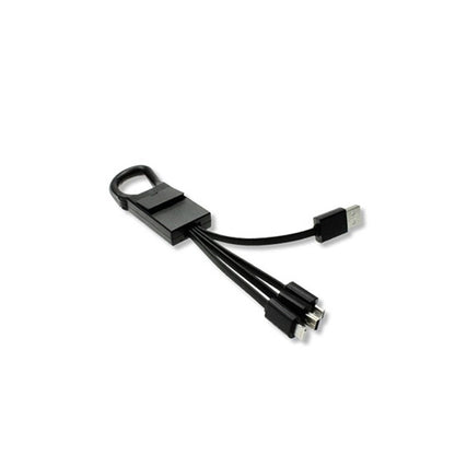 Universal 3 in 1 USB charging cable with Carabiner Hook