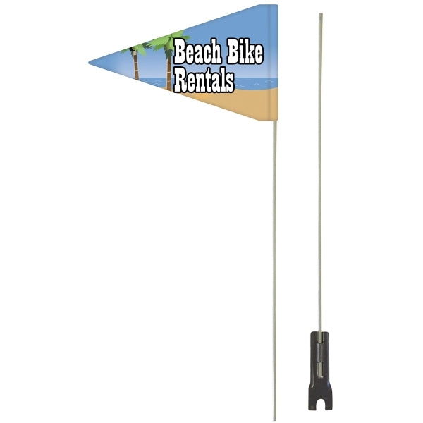 8" x 12" Double Sided PVC Bike Flag w/ Pole & Bracket