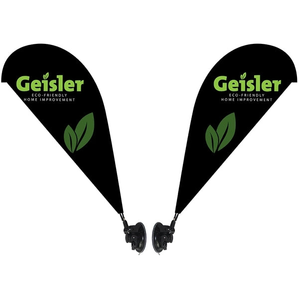 Double Sided Mini Teardrop Banner with Premium Suction Cup