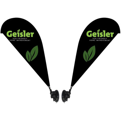 Double Sided Mini Teardrop Banner with Premium Suction Cup