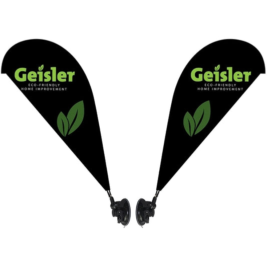 Double Sided Mini Teardrop Banner with Premium Suction Cup