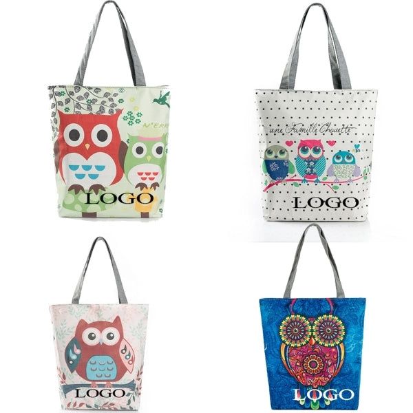 Owl Vintage Canvas Tote Bag