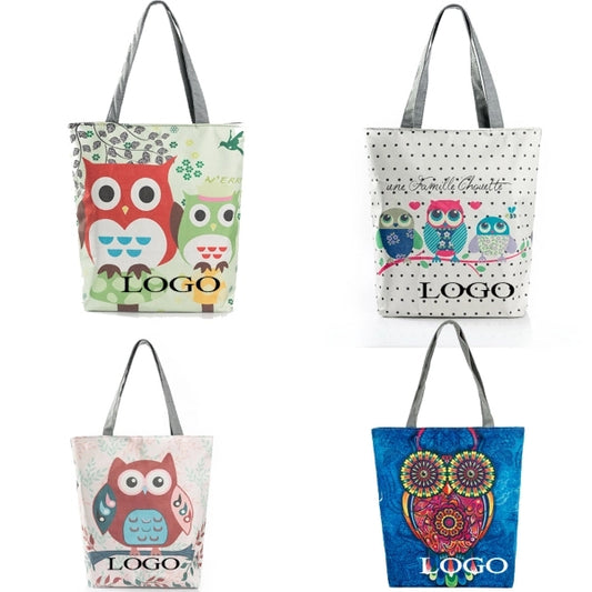 Owl Vintage Canvas Tote Bag