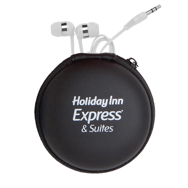 Round Eva Case with White Earphones