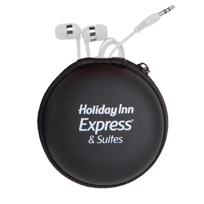 Round Eva Case with White Earphones