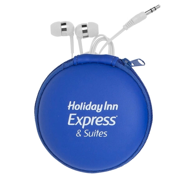 Round Eva Case with White Earphones
