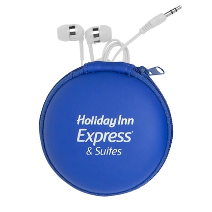 Round Eva Case with White Earphones