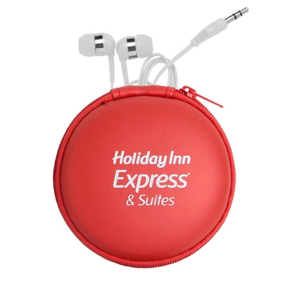 Round Eva Case with White Earphones