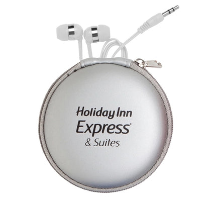 Round Eva Case with White Earphones