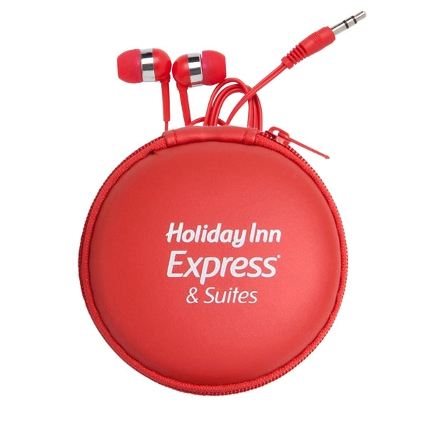 Round Eva Case with Color Matching Earphones