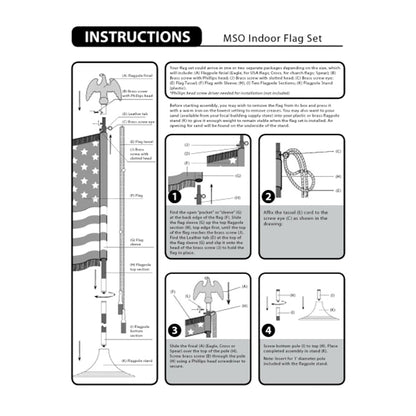 8' Pole & 3' x 5' Flag - Military Indoor Presentation Set