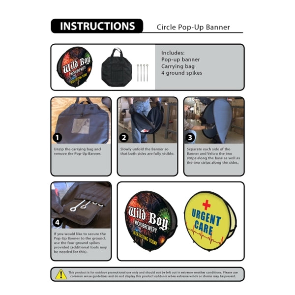 39.37" Circle Pop-Up Banner