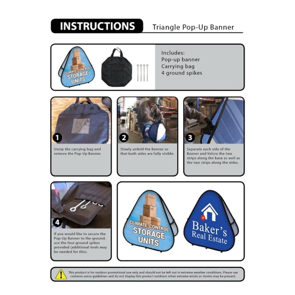 59" x 59" Triangle Pop-Up Banner