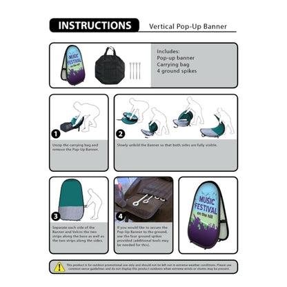 39.37" x 66.9" Vertical Pop-Up Banner