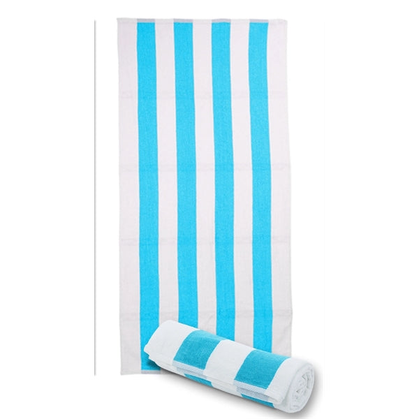 30x60 Terry Velour Cabana Stripe Beach Towels