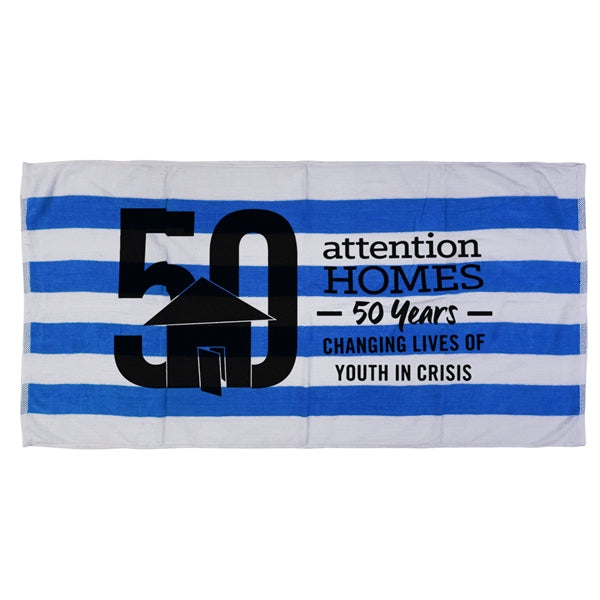 30x60 Terry Velour Cabana Stripe Beach Towels