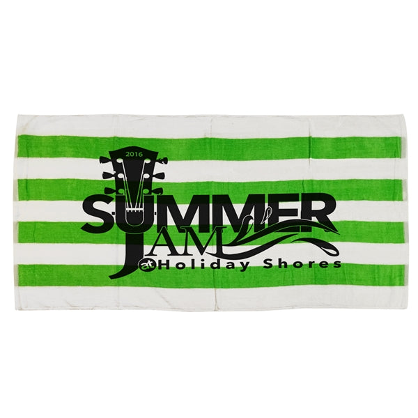 30x60 Terry Velour Cabana Stripe Beach Towels