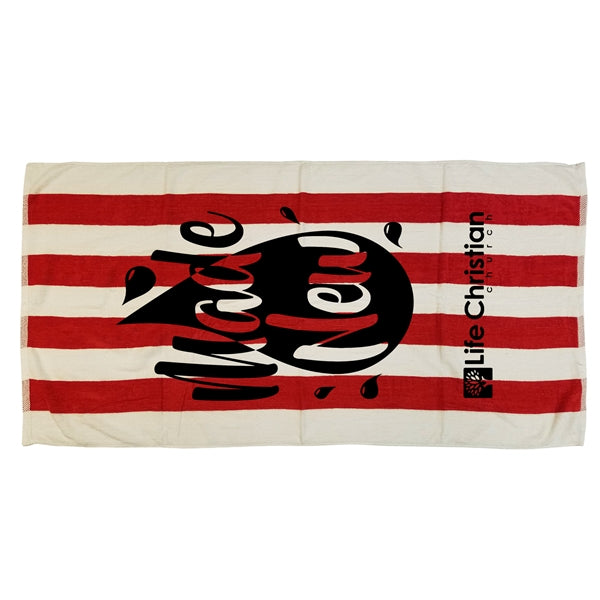 30x60 Terry Velour Cabana Stripe Beach Towels