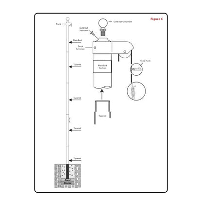 20' Sectional Fiberglass Flagpole