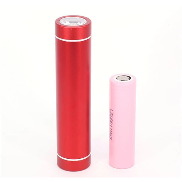 2600 mAH Anodized aluminum power bank with built-in LED