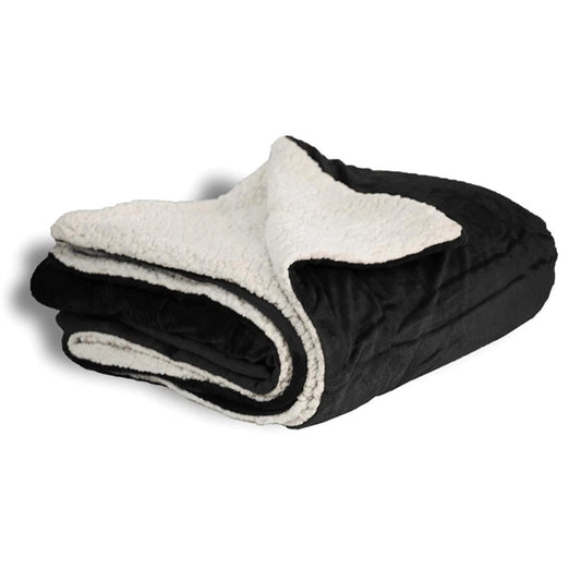 CLOSE OUT SALE 50x60 Black Micro Mink Sherpa Blanket