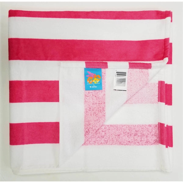 30x60 Pink Cabana Striped Beach Towel Bahia Collection.