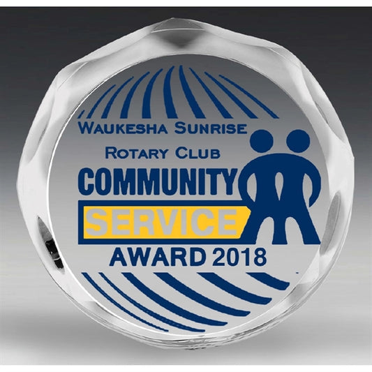 Thick Scalloped Paperweight Award