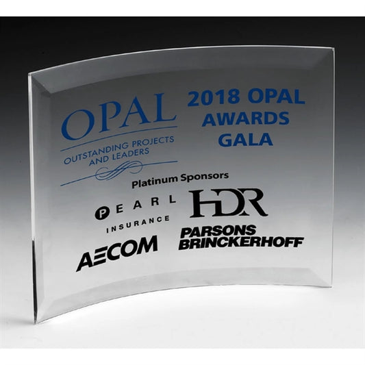 Freestanding Curved Award - 4" x 6"