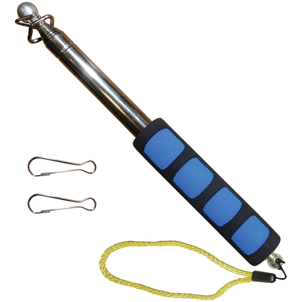 Handheld Telescopic Flagpole - Blue Handle