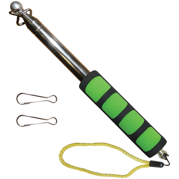 Handheld Telescopic Flagpole - Green Handle