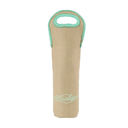 Wine Tote-Burlap Neoprene Single