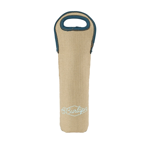 Wine Tote-Burlap Neoprene Single