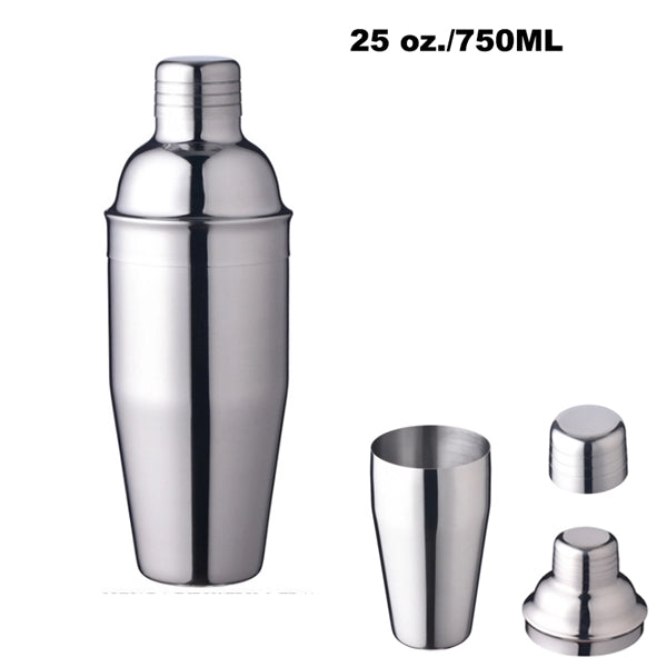 25 oz./750 ML Stainless Steel Cocktail Shaker