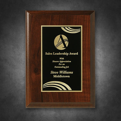 Econo Cherry Plaque with Lasered Plate
