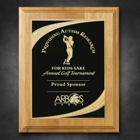 Alder Wood Plaque with Lasered Plate
