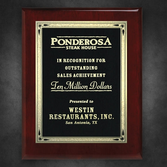 Aberdeen Rosewood Plaque with Lasered Plate