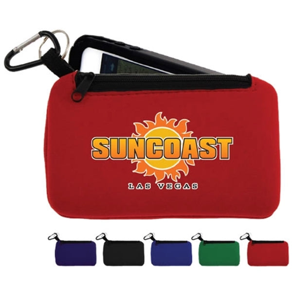 Smartphone holder with Zippered Pouch- Full Color