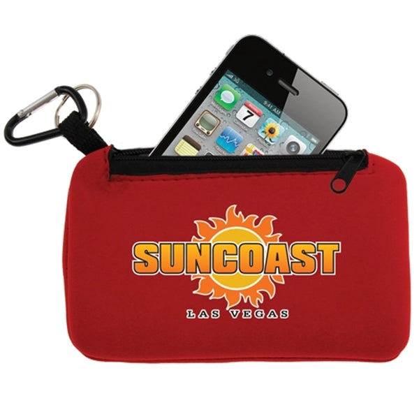Smartphone holder with Zippered Pouch- Full Color