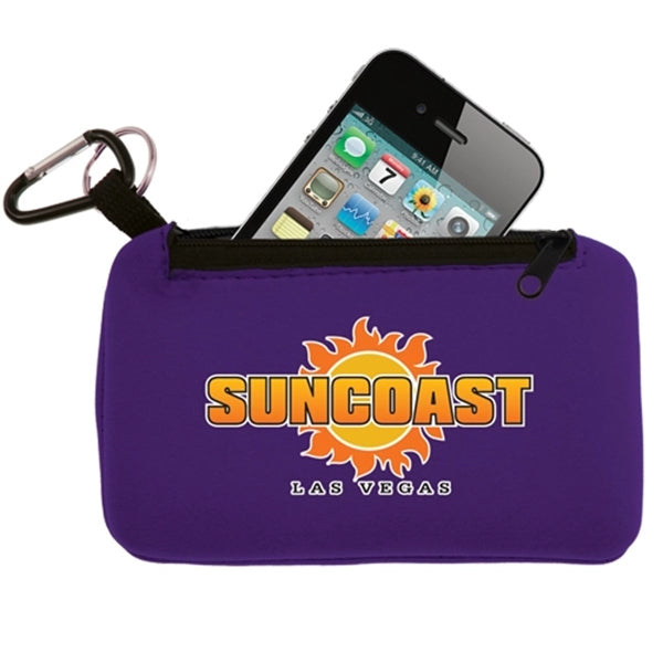Smartphone holder with Zippered Pouch- Full Color