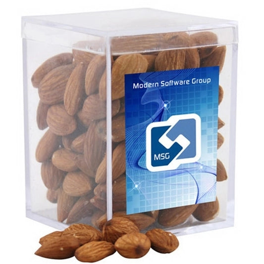 Almonds in a Clear Acrylic Square Box