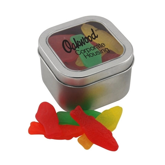 Large Tin with Window Lid and Swedish Fish